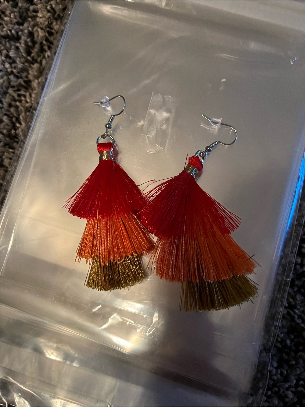 Fall colors tiered earrings